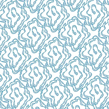 Artwork thumbnail, Blue Wavy Abstract Line Pattern by SbRandomLab