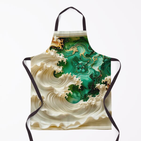 Item preview, Sculptural Emerald Wave with Gold Seafoam designed and sold by Vicky Brago-Mitchell®.