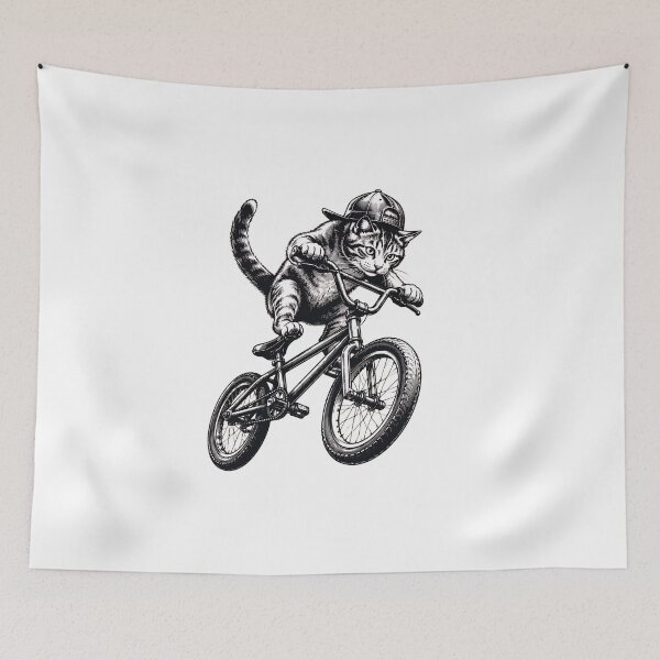 Item preview, Cat on Bicycle Art designed and sold by OlyvieArt.