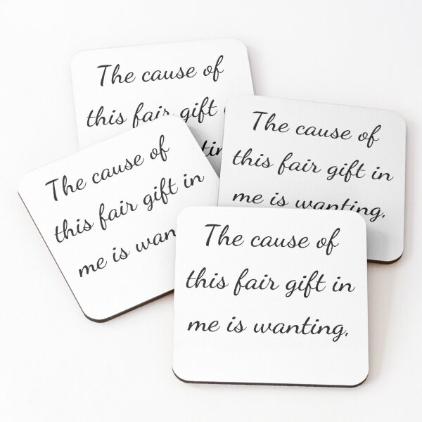 Item preview, “The cause of this fair gift in me is wanting,” - handwriting black designed and sold by ariksworld.