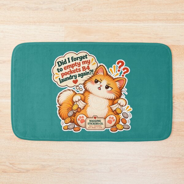 Item preview, NAGGINGCAT3 BY NAGGINGSTICKERSCO. DID I FORGET TO EMPTY MY POCKETS B4 LAUNDRY AGAIN?! MUNDANE COLLECTION | GREEN Edition | No.02 designed and sold by LaMaisonOfMY.
