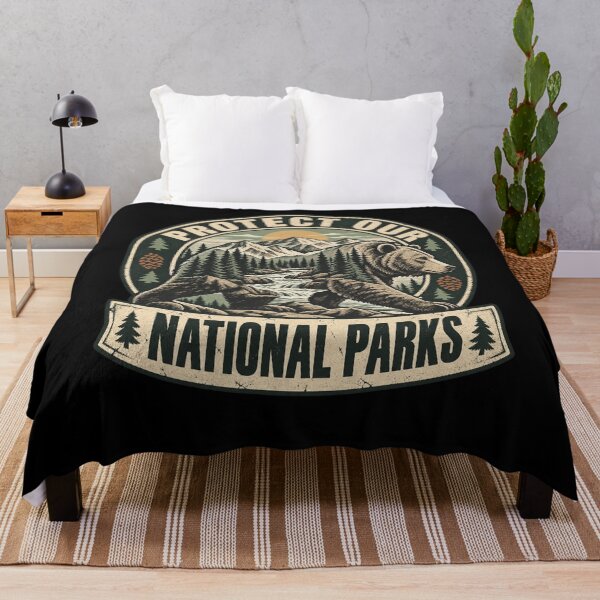 Item preview, Protect Our National Parks Vintage Bear Mountain Forest Retro Design designed and sold by QSoShop.