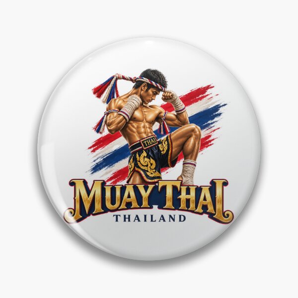 Item preview, Dynamic Muay Thai Fighter Thailand Martial Arts Emblem designed and sold by Nicha Studio.
