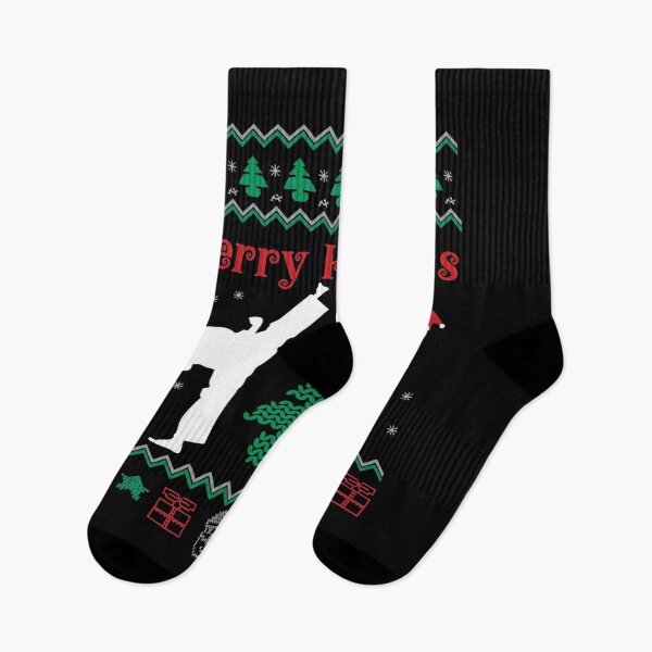 Item preview, Merry Kickmas Funny Martial Arts Holiday Knit designed and sold by VadaDickinson.