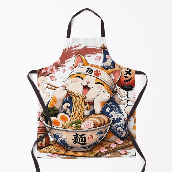 Item preview, Funny Ramen Cat Japanese Food Lover Cherry Blossom designed and sold by roni-harbor.