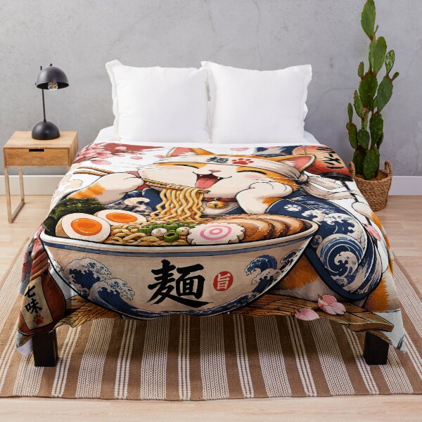 Item preview, Funny Ramen Cat Japanese Food Lover Cherry Blossom designed and sold by roni-harbor.