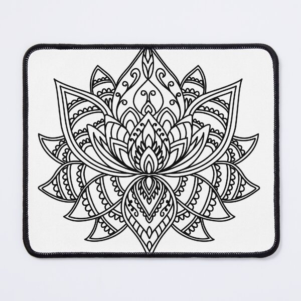 Item preview, Sacred Lotus Aura Mandala - Frida Kahlo Line Art designed and sold by ArtBySaMandala.