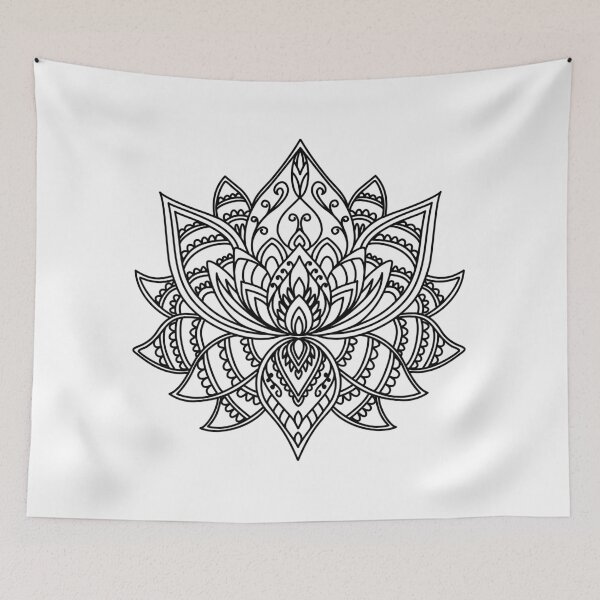 Item preview, Sacred Lotus Aura Mandala - Frida Kahlo Line Art designed and sold by ArtBySaMandala.