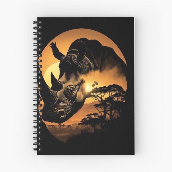 Item preview, Rhinoceros at Sunset in the Savannah designed and sold by KinoDesign.