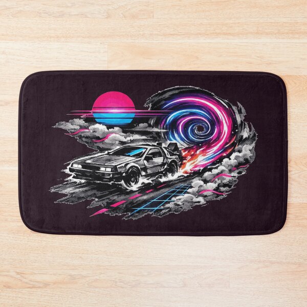 Item preview, Sumi-E Synthwave Retro 80s Time Jump DeLorean designed and sold by KungPowUnicorn.