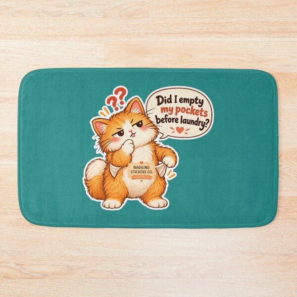 Item preview, NAGGINGCAT3 BY NAGGINGSTICKERSCO. DID I EMPTY MY POCKETS BEFORE LAUNDRY? MUNDANE COLLECTION | GREEN Edition | No.03 designed and sold by LaMaisonOfMY.