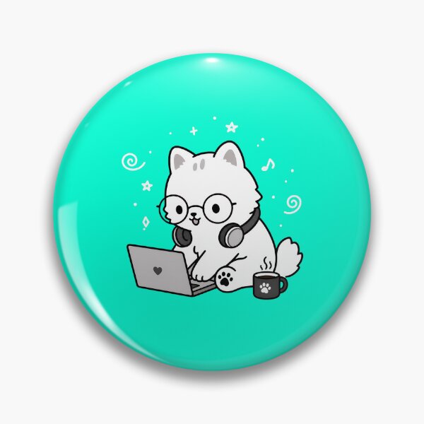 Item preview, Cute Cat Typing on Laptop Whimsical Art designed and sold by OlyvieArt.