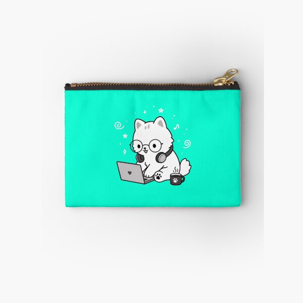 Item preview, Cute Cat Typing on Laptop Whimsical Art designed and sold by OlyvieArt.