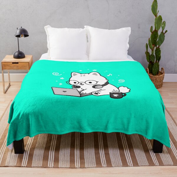 Item preview, Cute Cat Typing on Laptop Whimsical Art designed and sold by OlyvieArt.