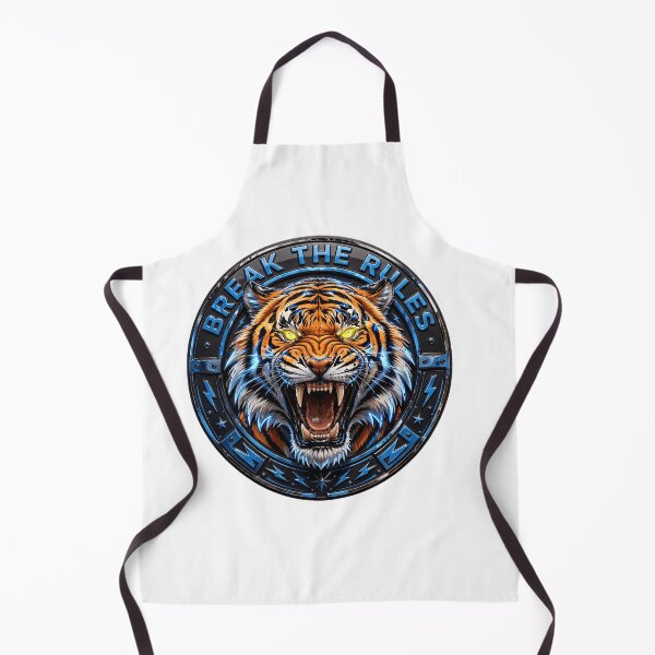 Item preview, Break The Rules Tiger - Fierce Blue Neon Tiger Badge Design designed and sold by prithvi chand.