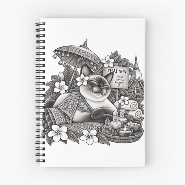 Item preview, Thai Spa Cat – Relaxing Siamese Cat Thailand Art designed and sold by mamhew2456.