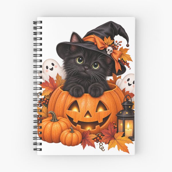 Item preview, Cute Black Cat Halloween Pumpkin Witch – Spooky Autumn Cat designed and sold by meme2525.