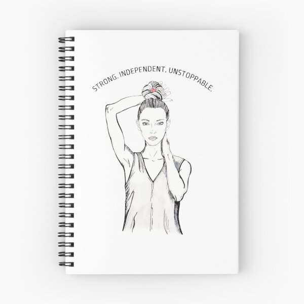 Item preview, Strong Independent Unstoppable – Line Art Woman with Saying designed and sold by alilu-art .