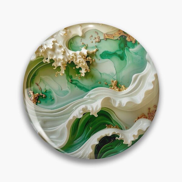 Item preview, Duality of White Ceramic and Jade Ocean designed and sold by Vicky Brago-Mitchell®.