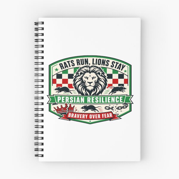 Item preview, Rats Run, Lions Stay — Persian Resilience Retro Badge designed and sold by Art&Fun.