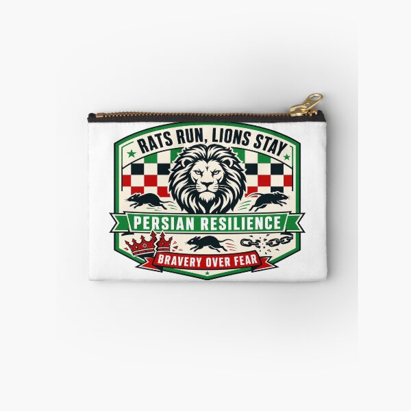 Item preview, Rats Run, Lions Stay — Persian Resilience Retro Badge designed and sold by Art&Fun.