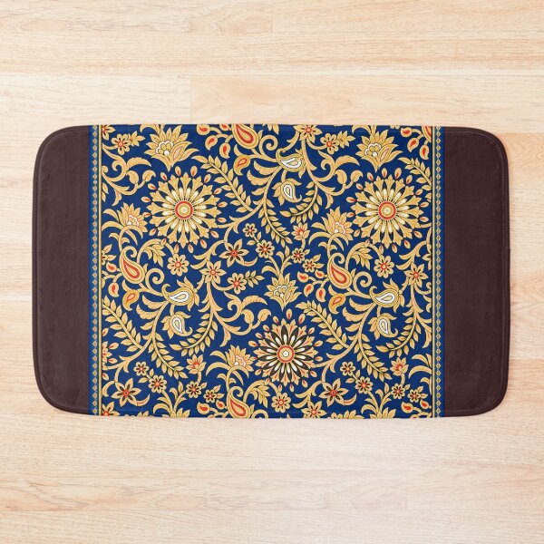 Item preview, Golden Design on Blue Background | Indian Art designed and sold by Sakshiartwork.