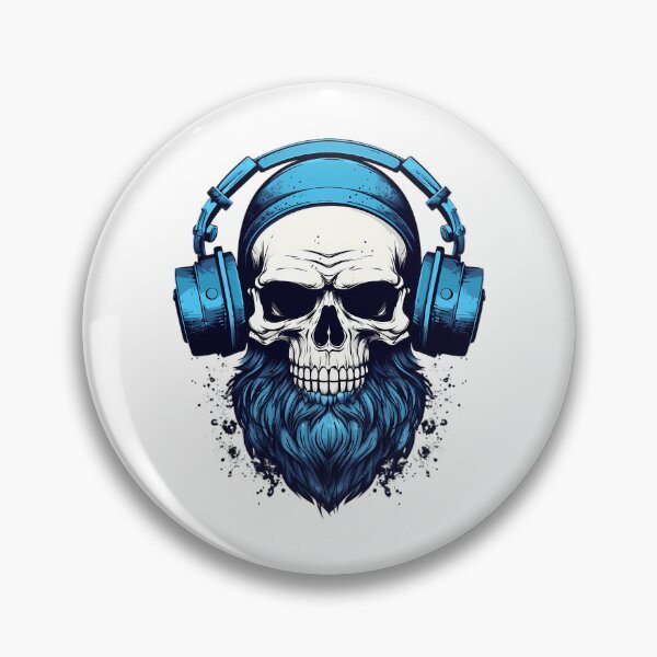 Item preview, Vintage Skull Beard With Large Headphone designed and sold by azoandray.