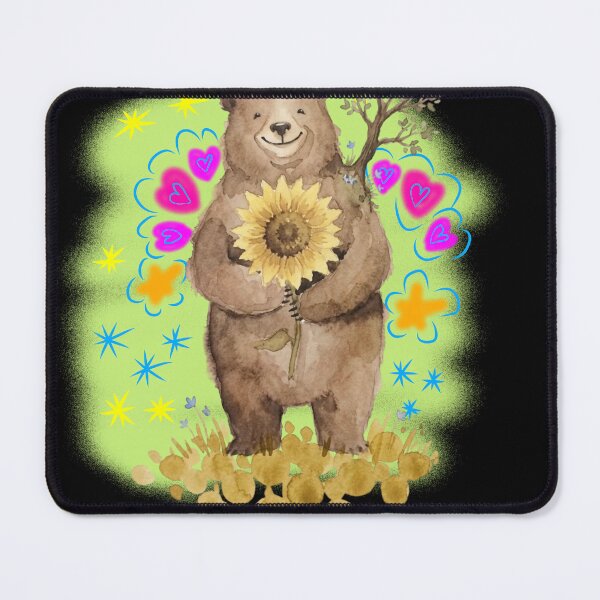 Item preview, Happy Bear with Sunflower and Hearts designed and sold by VriaStudio.