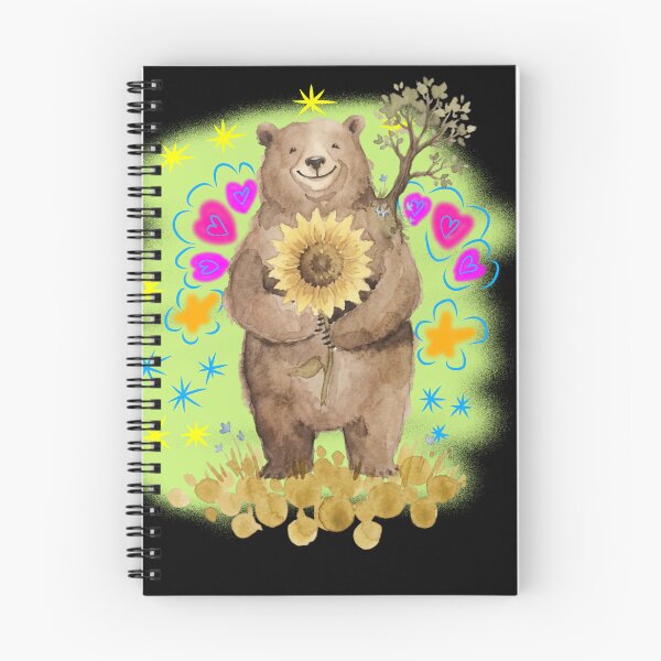 Item preview, Happy Bear with Sunflower and Hearts designed and sold by VriaStudio.