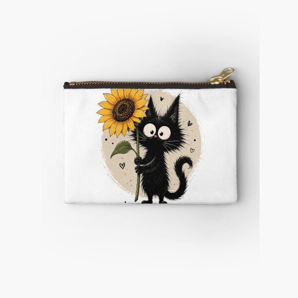 Item preview, Black Cat With Sunflower Cute Floral Cat Lover designed and sold by andre-hollow.