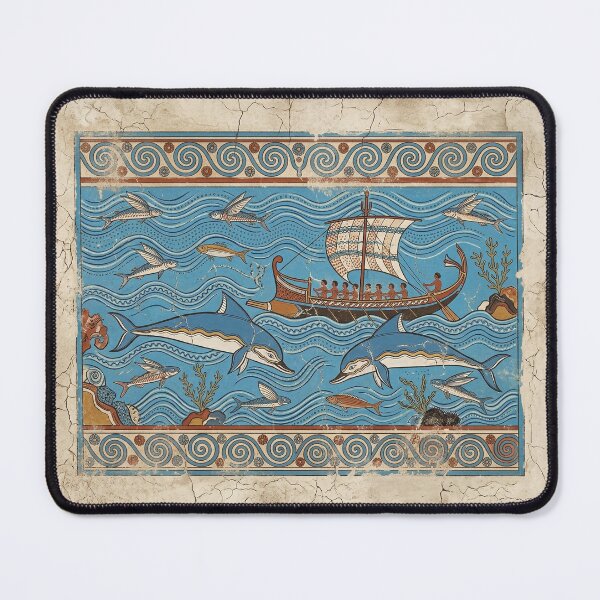 Item preview, Minoan Dolphin Galley Fresco: Bronze Age Aegean Sea Art designed and sold by FreiherrPK.