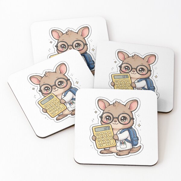 Item preview, Cute Kangaroo Scientist With Yellow Calculator designed and sold by Wildlife-Walk.