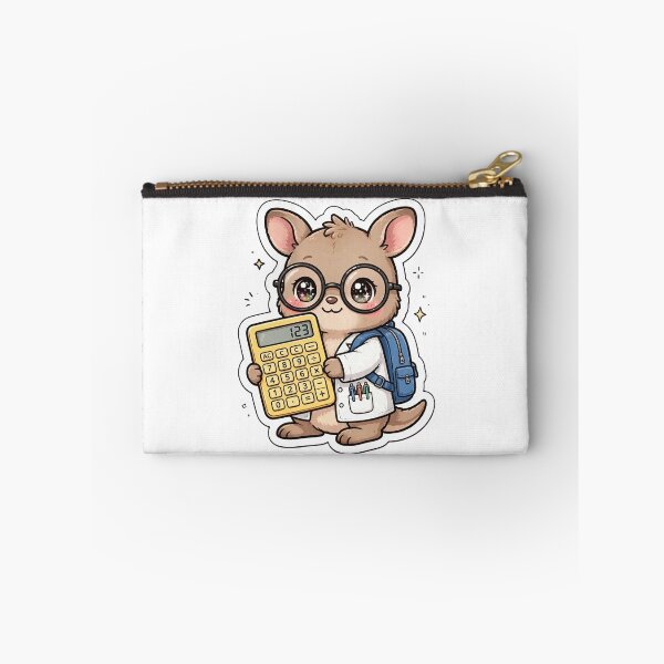 Item preview, Cute Kangaroo Scientist With Yellow Calculator designed and sold by Wildlife-Walk.