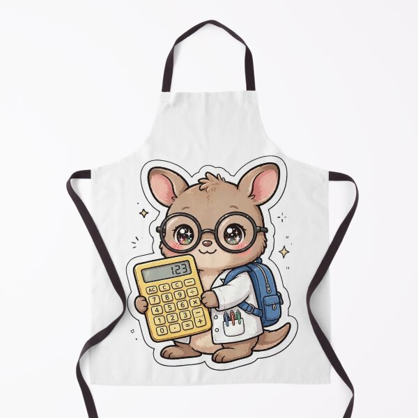 Item preview, Cute Kangaroo Scientist With Yellow Calculator designed and sold by Wildlife-Walk.