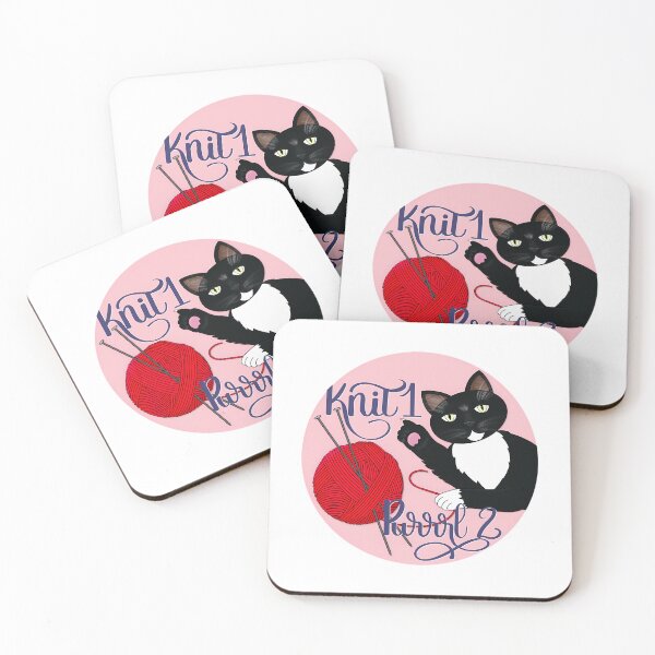 Item preview, Knit 1 Purrrl 2 Cat Lover Knitter Knitting Design designed and sold by junglegreenb.