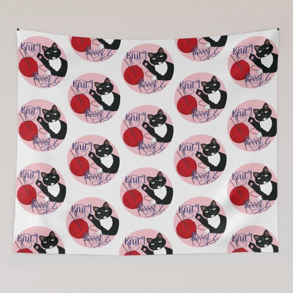 Item preview, Knit 1 Purrrl 2 Cat Lover Knitter Knitting Design designed and sold by junglegreenb.
