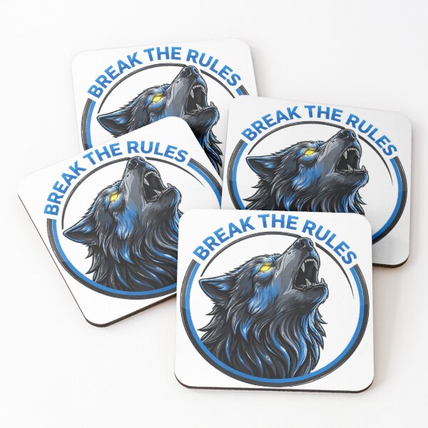 Item preview, Break The Rules Wolf - Howling Blue Neon Wolf Badge designed and sold by prithvi chand.