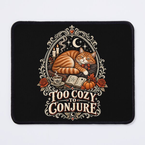 Item preview, Too Cozy To Conjure Ginger Cat Halloween Vampire Gothic Witchy Cat designed and sold by Lichtisign.