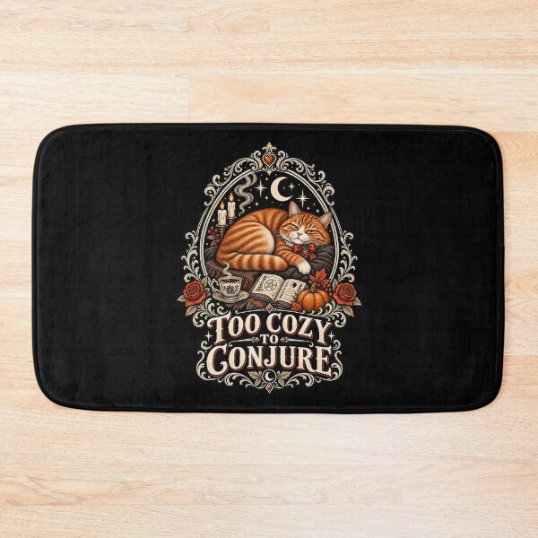 Item preview, Too Cozy To Conjure Ginger Cat Halloween Vampire Gothic Witchy Cat designed and sold by Lichtisign.