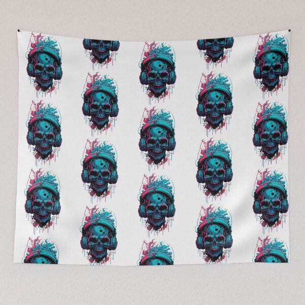 Item preview, Graffiti Headphone Skull designed and sold by azoandray.