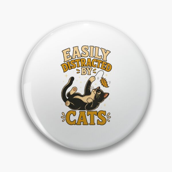 Item preview, Easily Distracted By Cats Vintage Cute Animal Art designed and sold by OlyvieArt.