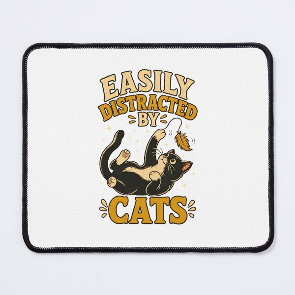 Item preview, Easily Distracted By Cats Vintage Cute Animal Art designed and sold by OlyvieArt.