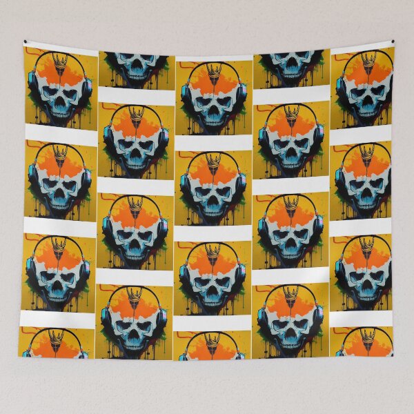 Item preview, Graffiti Skull With Headphones designed and sold by azoandray.