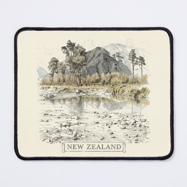 Item preview, Zealandia Southern Alps Landscape: Vintage New Zealand Print designed and sold by FreiherrPK.