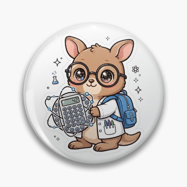 Item preview, Cute Kangaroo Scientist Calculator 42 Sticker designed and sold by Wildlife-Walk.