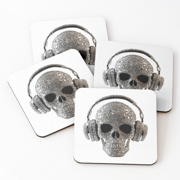 Item preview, Skull Made From Diamonds Dj-Ing With Headphones designed and sold by azoandray.