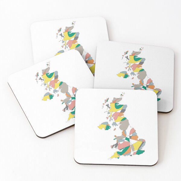 Item preview, Multicolour UK Map - Colourful Counties Line Art designed and sold by iampaulmorris.