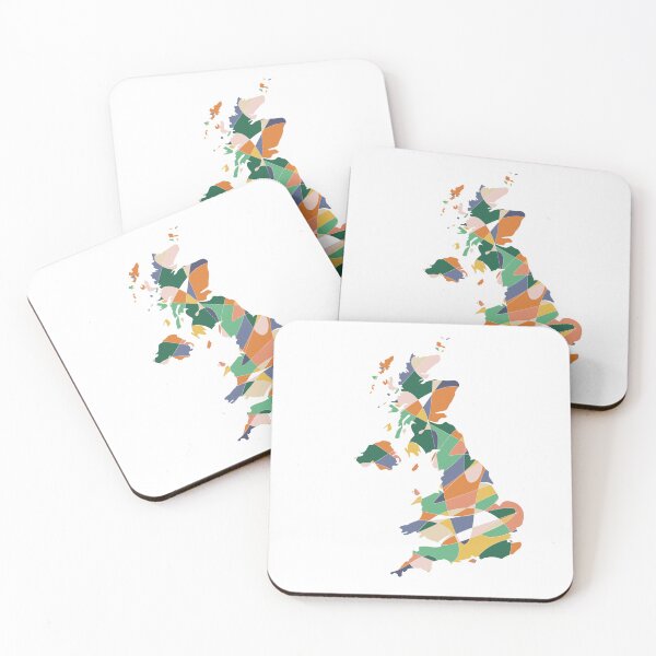 Item preview, Multicolour Shard UK Map - Colourful Counties Line Art designed and sold by iampaulmorris.