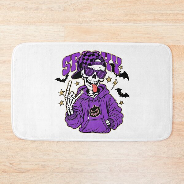 Item preview, Spooky Skeleton Boys Halloween Purple Skater designed and sold by KroghDs.