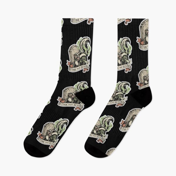 Item preview, Skunk Graveyard Halloween Tattoo Flash designed and sold by Flying Doggo.